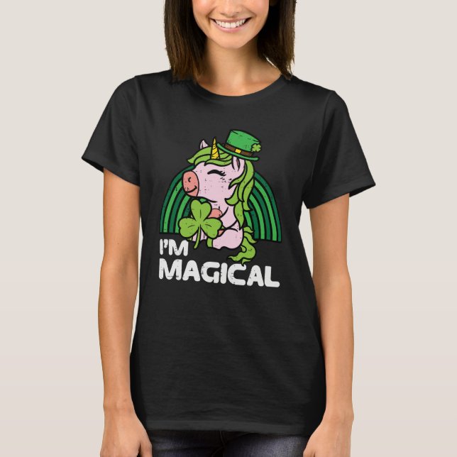 St Patricks Day Unicorn Im Magical Irish Girls Kid T Shirt (Framsida)
