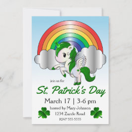 St. Patrick's Day Unicorn Pegasus Inbjudningar
