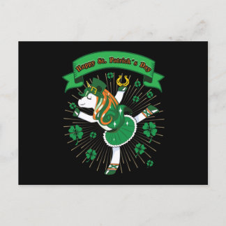 St. Patrick's Day Unicorn- Saint patrick's day- Vykort