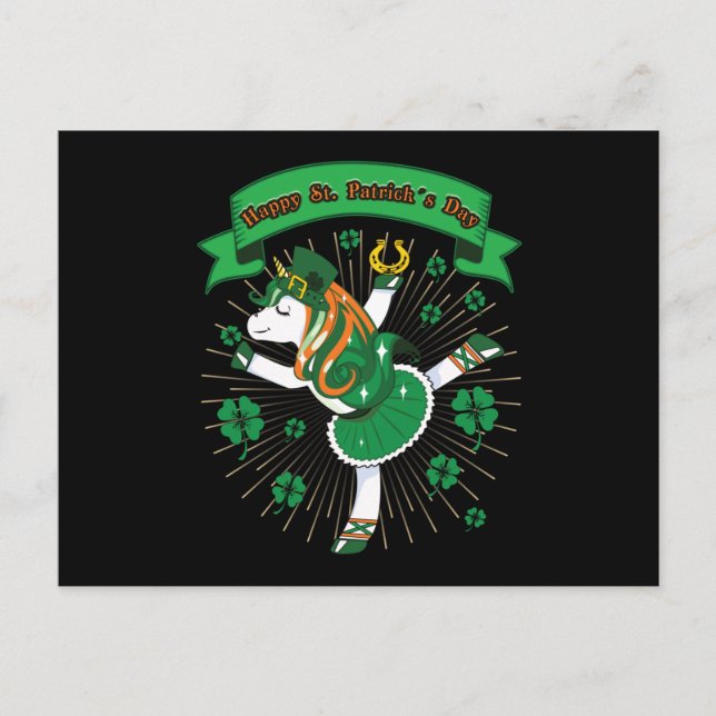 St. Patrick's Day Unicorn- Saint patrick's day- Vykort (Framsida)