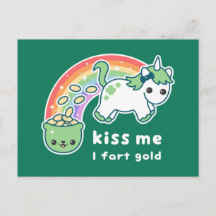 St. Patrick's Day Unicorn Vykort