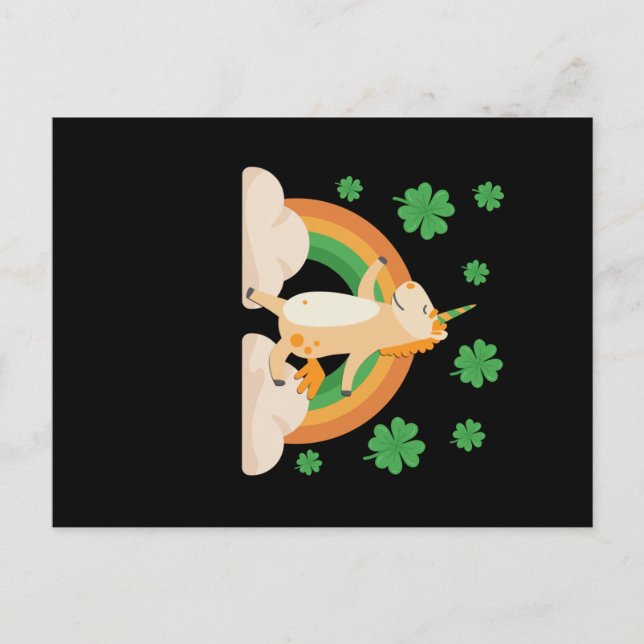 st patricks day Unicorn Vykort (Framsida)