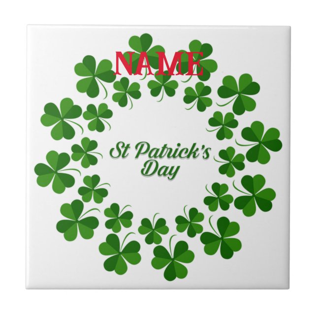 St patrick's day Utandningsluft_Trädning Kakelplatta (Framsidan)