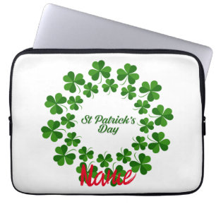 St patrick's day Utandningsluft_Trädning Laptop Fodral