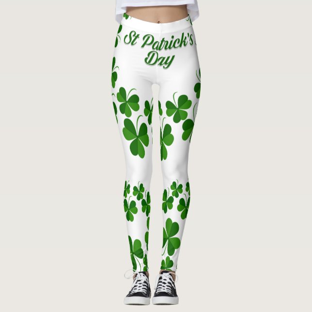 St patrick's day Utandningsluft_Trädning Leggings (Framsida)