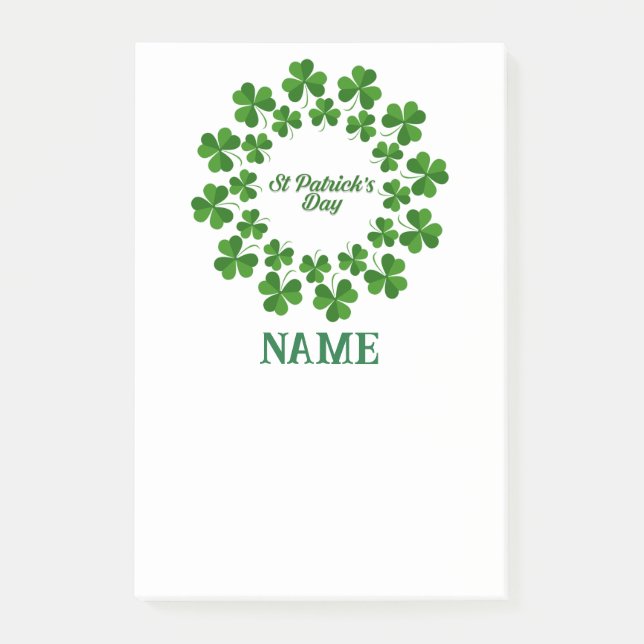 St patrick's day Utandningsluft_Trädning Post-it Block (Framsida)