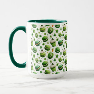 St. Patrick's Day Vattenfärg Macaron & Shamrock Mugg