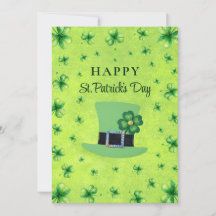 St. Patrick's Day Vattenfärg Shamrock på grön