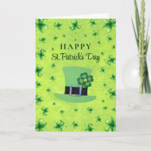 St. Patrick's Day Vattenfärg Shamrock på grön