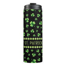 St. Patrick's Day Vattenfärg Shamrock på svart