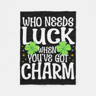 St Patricks Day Vem behöver tur när man har charm Fleecefilt