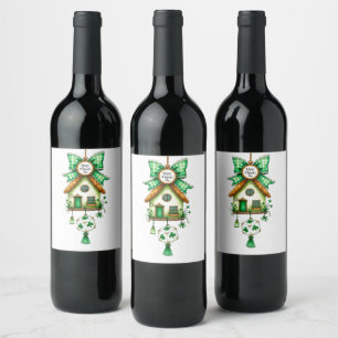 St. Patrick's Day Vinflaska Etikett