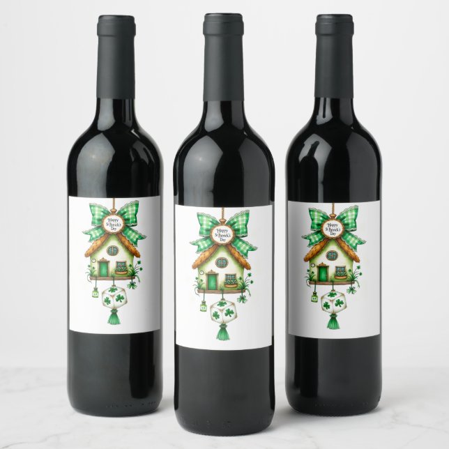 St. Patrick's Day Vinflaska Etikett (Flaskor)