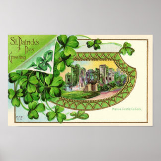 St. Patrick's Day Vintage Ireland Castle Poster