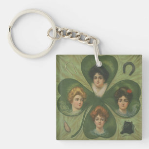 St. Patrick's Day Vintage Klöver Lady Luck Konst
