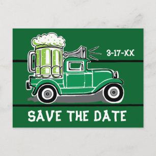 St patrick's day Vintage Lastbil Spara datum för P Meddelande Vykort