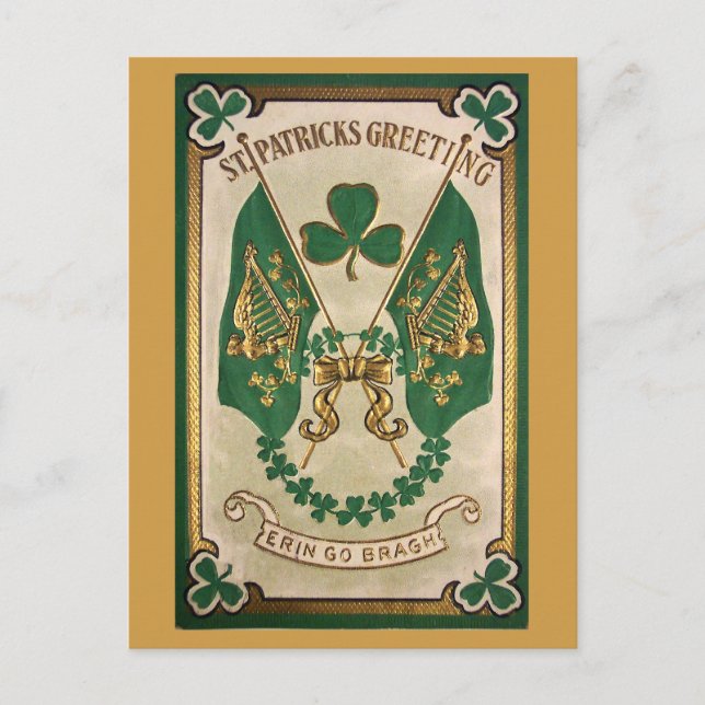 St. Patricks Day Vintage vykort (Framsida)