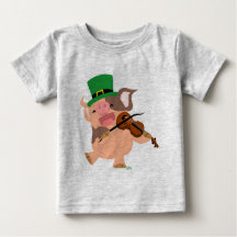 St Patricks Day-violinist gris Baby T-shirt