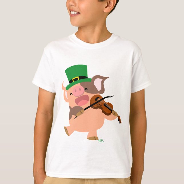 St patrick's day violinist gris Barn T-shirt (Framsida)