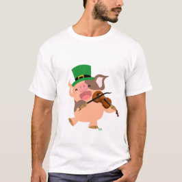 St patrick's day violinist gris T-shirt