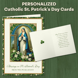 St. Patrick's Day Virgin Mary Shamrocks Kort