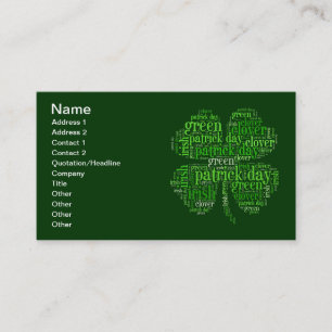 St. Patrick's Day Visitkort