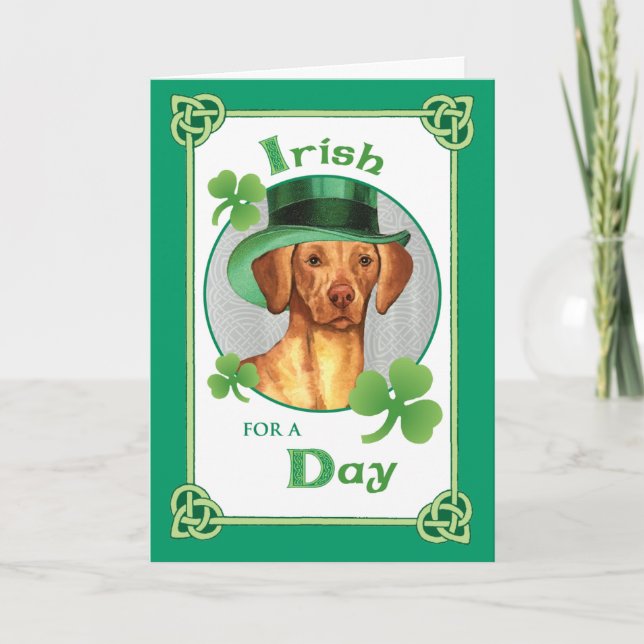 St. Patrick's Day Vizsla Kort (Framsida)