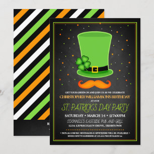 St. Patrick's Day Vuxen Födelsedagsfest inbjudan