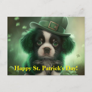 St patrick's day vykort med en kute valp