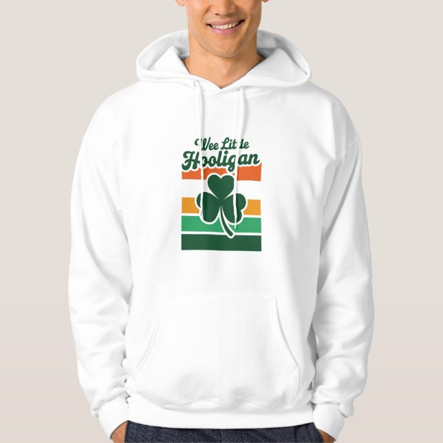 St patricks day Wee Little Hooligan Funny Hoodie (Framsida)