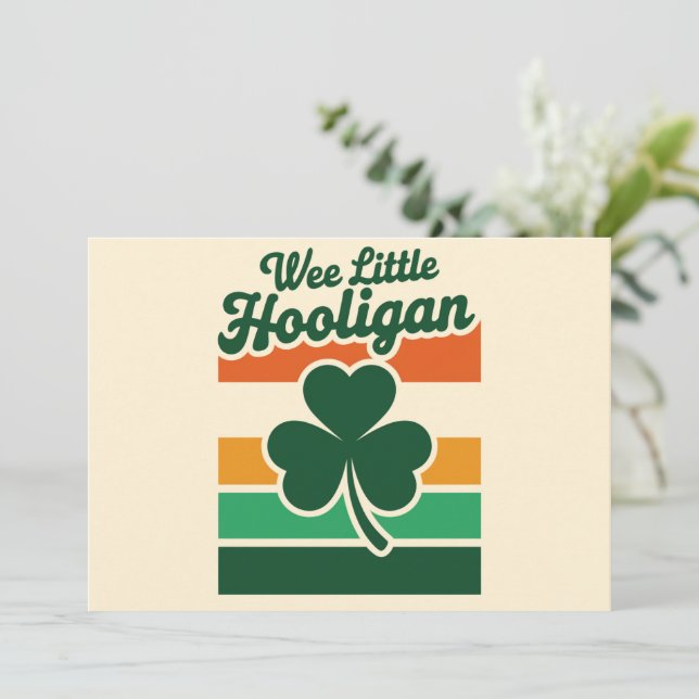 St patricks day Wee Little Hooligan Funny Inbjudningar (Stående Fram)