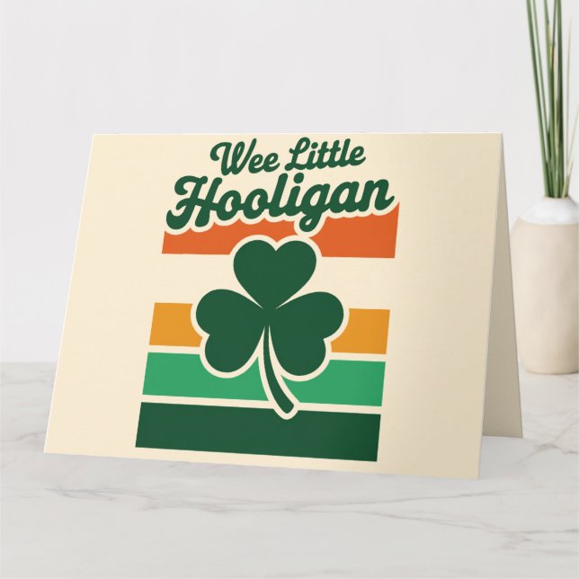 St patricks day Wee Little Hooligan Funny Kort (Framsida)