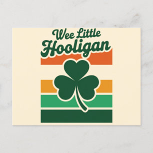 St patricks day Wee Little Hooligan Funny Vykort