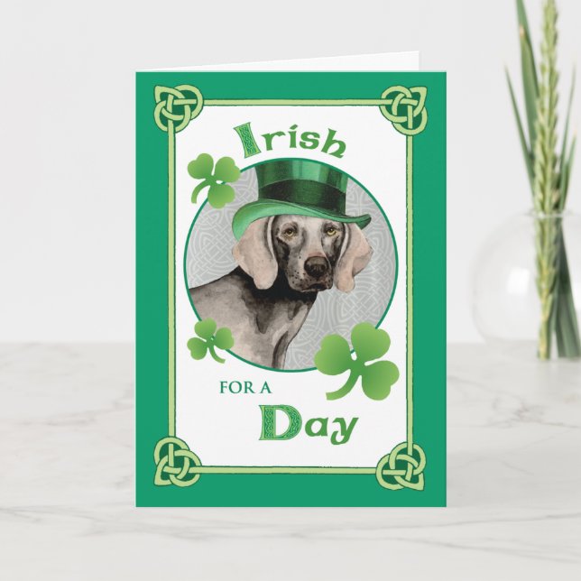 St. Patrick's Day Weimaraner Kort (Framsida)