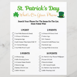 St. Patrick's Day What's on Your Mobil Game