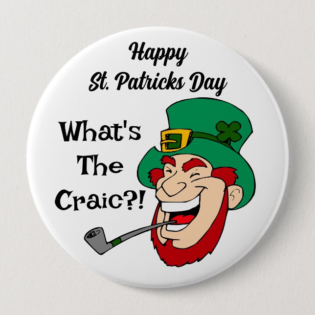 St. Patricks Day "What's the Craic"-brickan Knapp (Framsida)