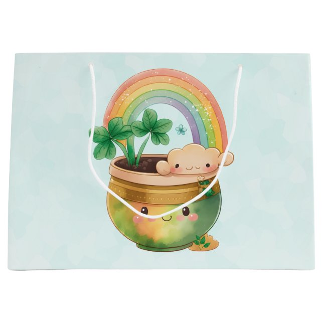 St. Patrick's Day Whimsical Rainbow & Klöver (Framsidan)
