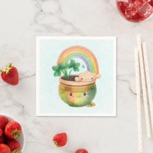 St. Patrick's Day Whimsical Rainbow & Klöver Pappersservett