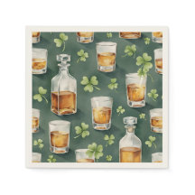 St. Patrick's Day Whiskey och Shamrock-mönster
