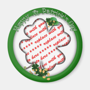 St patrick's day White Shamrock Photo Ram Magnet