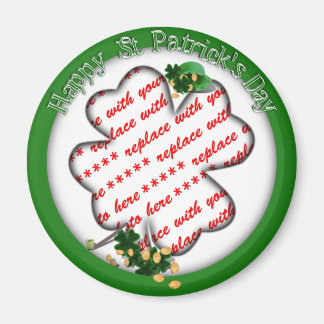 St patrick's day White Shamrock Photo Ram Magnet
