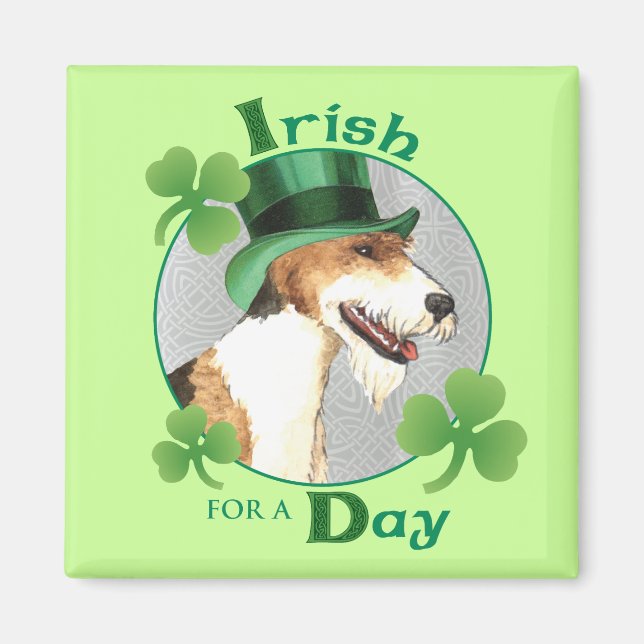 St. Patrick's Day Wire Fox Terrier Magnet (Framsidan)