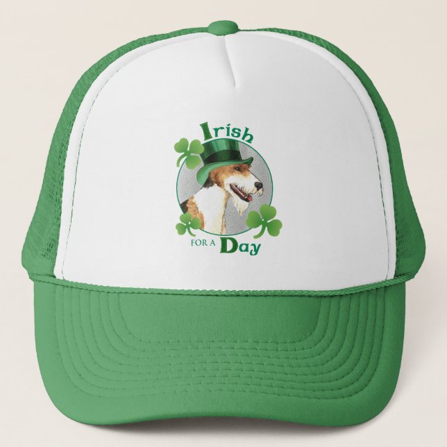 St. Patrick's Day Wire Fox Terrier Truckerkeps (Framsida)