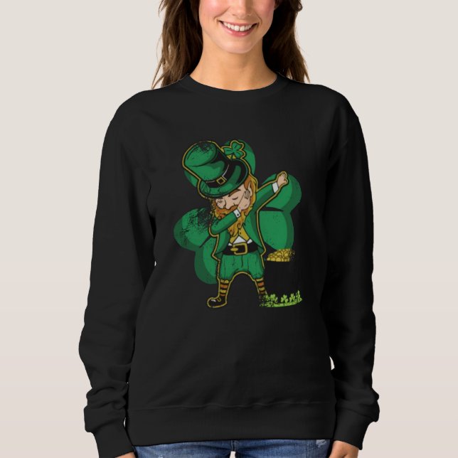 St Patrick's Day with Dabbing Leprechaun T Shirt (Framsida)