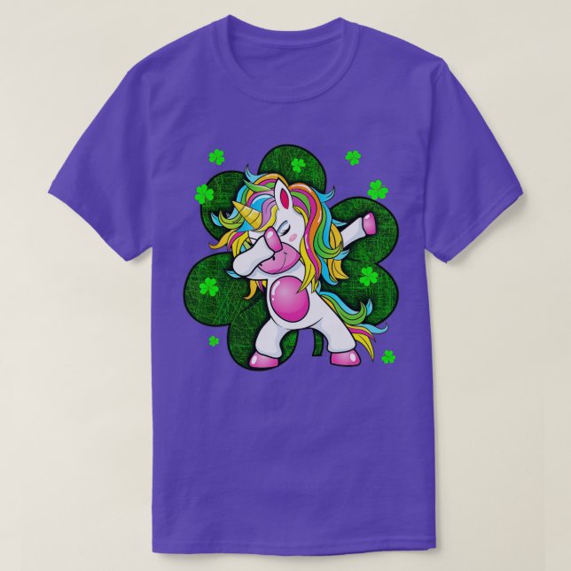 St patricks day Women - Dabbing Unicorn Girls Boys T Shirt (Design framsida)