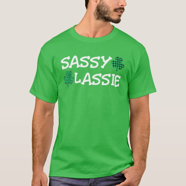 St patricks day Women Funny Sassy Lassie T Shirt (Framsida)