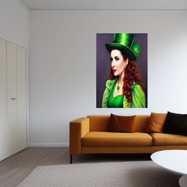 St. Patrick's Day Women Red hair | AI Art Poster (Skapare uppladdad)
