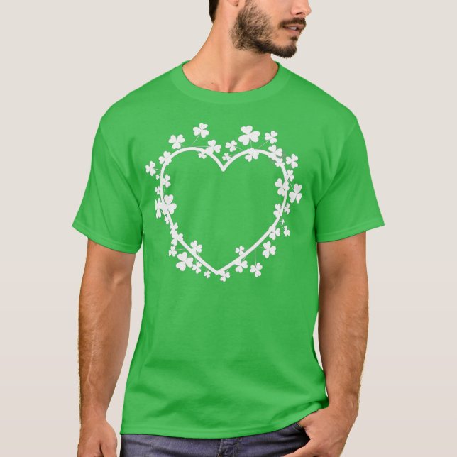 St patricks day Women Shamrock eart Irish Gift T Shirt (Framsida)