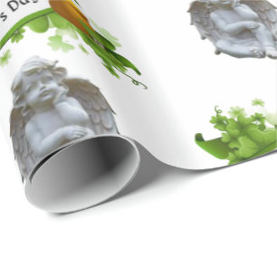 St. Patrick's Day Wrapping Papper Angel Presentpapper