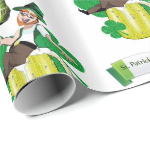 St. Patrick's Day Wrapping Papper Beer Presentpapper